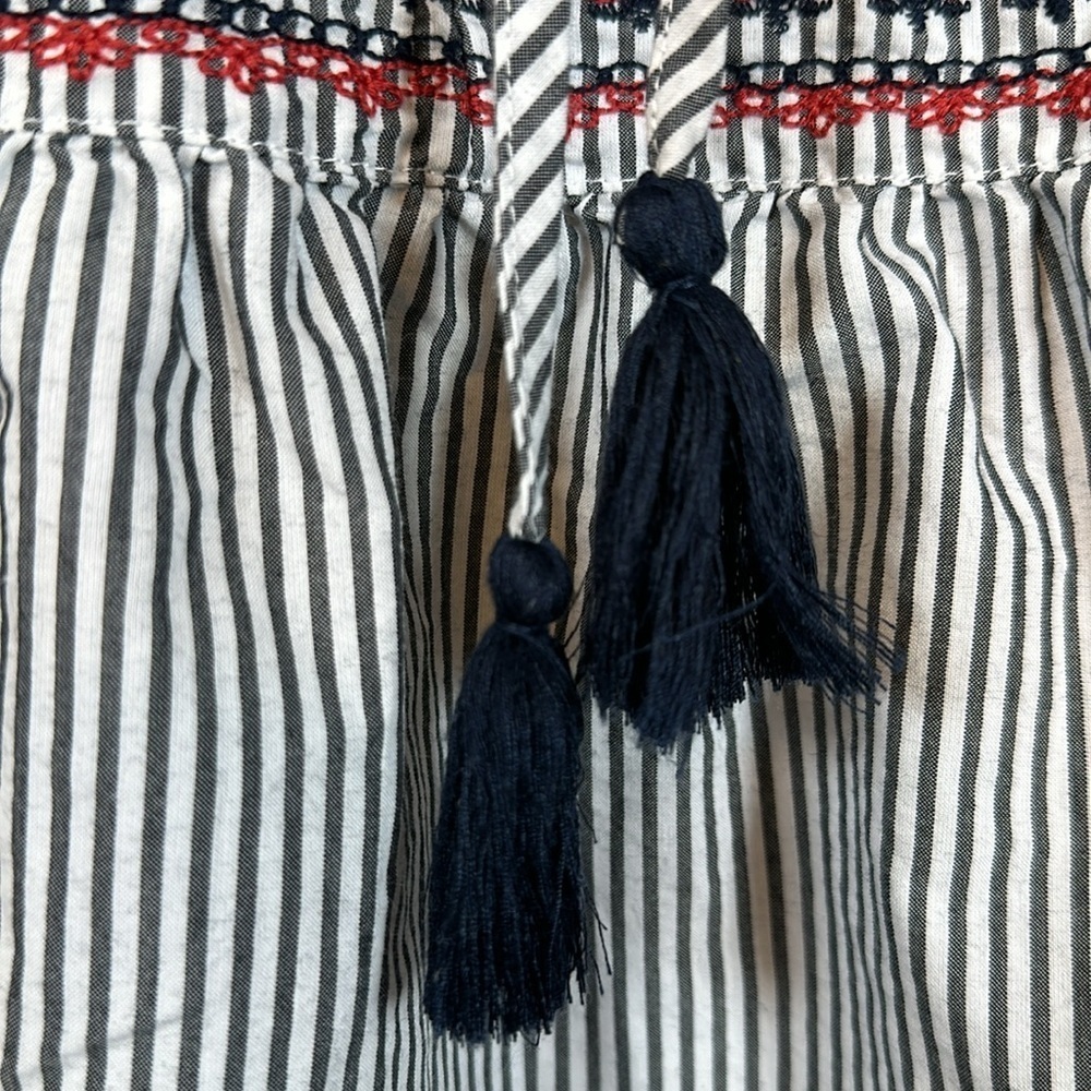 Plus Size Dressbarn Stripe Flutter Stripe Blouse Top Patriotic Size 3X EUC #7051 - Picture 6 of 9